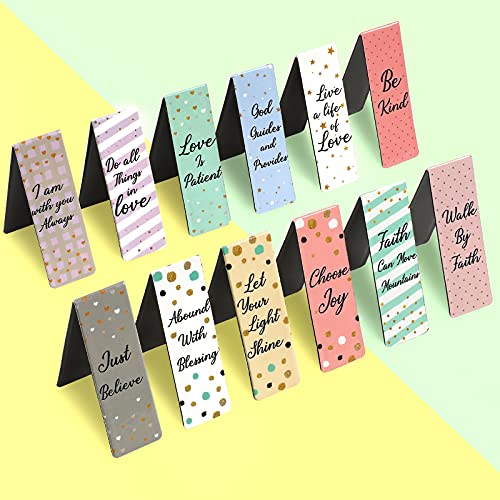 Outus 60 Pcs Magnetic Bookmarks Christian Inspirational Quotes for Women