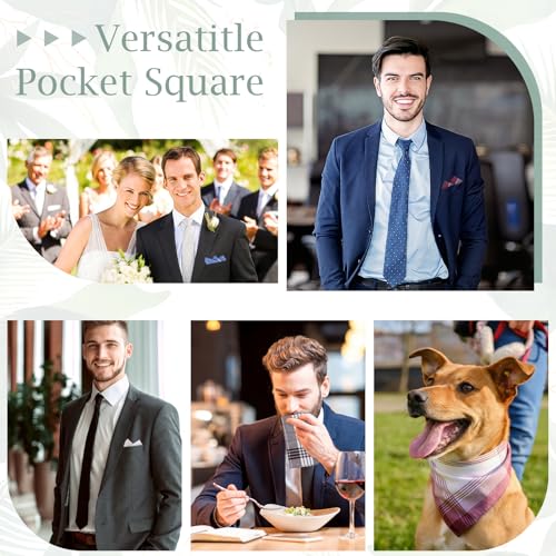 PEASUG Handkerchiefs for Men, 16x16 Inch 100% Pocket Square