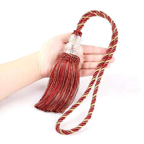 2 Pack Curtain Tiebacks with Tassel, Mix Red - color: Mix Red, size: 2