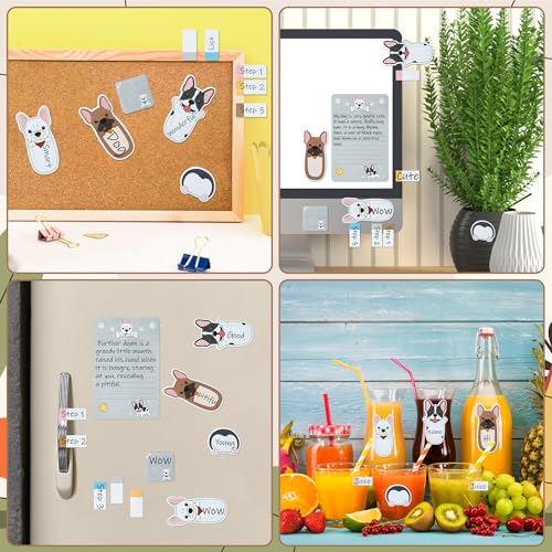 Xqumoi I Just Really Like French Bulldog Sticky Notes Set, 550 Sheets, Cartoon Bulldog Self-Stick Notes Pads Animal Divider Tabs Bundle Writing Memo Pads Page Marker Back to School Office Supplies - color: 1pack-bulldog