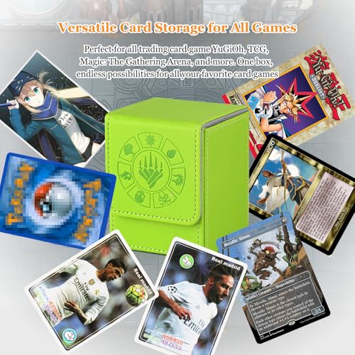 Arkeiliy MTG Deck Box 110+ Storage Sleeved Cards for Magic Commander - color: Grass