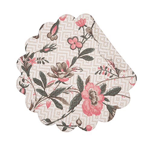 Colonial Williamsburg Blair Garden Flowers 100% Cotton Round Placemat 17"