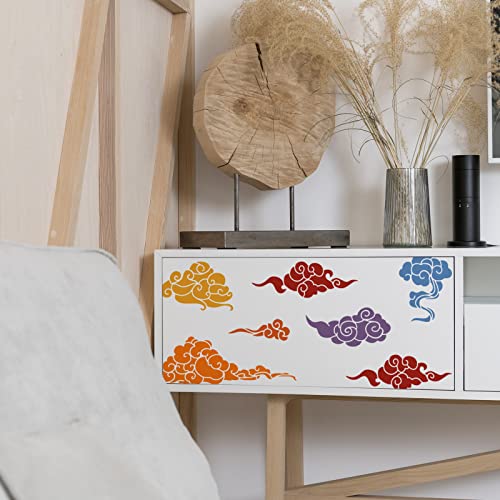 BENECREAT Chinese Clouds Painting Stencils, 12x12 inch Oriental Theme Plastic Decoration Template for DIY, Engraving, Scrapbooking - color: Chinese Clouds