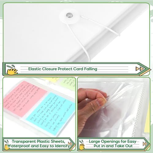 SHANGRLA 4x6 Index Card Holder Binder With Clear Sleeves, 200 Card Capacity - size: 4" x 6"