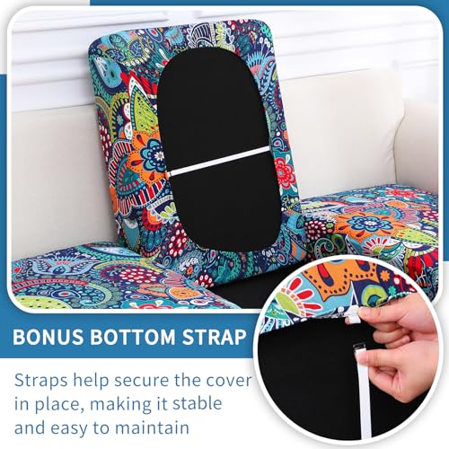 hyha Printed Couch Cushion Covers, Sofa Covers Washable for Cushion Couch - color: Blue, size: Seat Cover Small