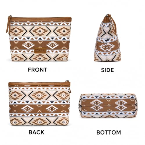 Wrangler Travel Makeup Bag Large Waterproof Cosmetic Bag for Women - color: Tan