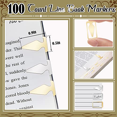 Spakon 100 Count Tin Mixed Metals Book Line Markers, Silver and Gold - color: Silver and Gold