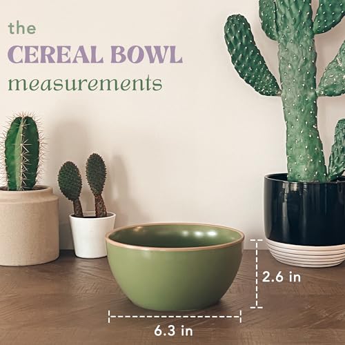 Mora Ceramic Artisan Matte Bowls For Kitchen 28oz - Bowl Set of 4 - For Cereal, Salad, Pasta, Soup, Dessert etc - Dishwasher, Microwave, and Oven Safe - For Breakfast, Lunch and Dinner - Safari Colors - color: Safari Colors