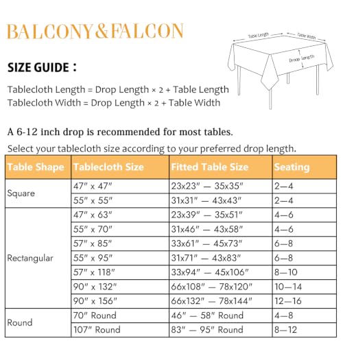 BALCONY & FALCON Rectangle Table Cloth Waterproof Beige 70"x55" - color: Beige, size: 70" x 55" (Rectangular)