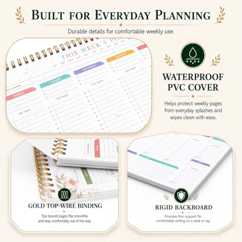 Weekly To Do List Notepad with Habit Tracker, 8.5" x 11" - color: White