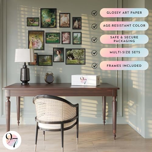 97 Decor Framed Victorian Wall Art, 12 Pcs Vintage Prints, Black Frame - color: Baroque Victorian Gx8x10, size: FRAMED
