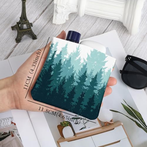 2Pcs PU Leather Small Squeeze Coin Purse Pouch Mini coin Bag Unique And Cute Wallet Cosmetic Bags Change Bag For Women Girls Men （Green Forest L - color: Green Forest L