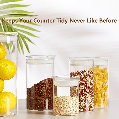 ZENS 15oz Airtight Glass Jars Set of 3, Small Food Container Spice Jars - size: 4-15oz 3Pack