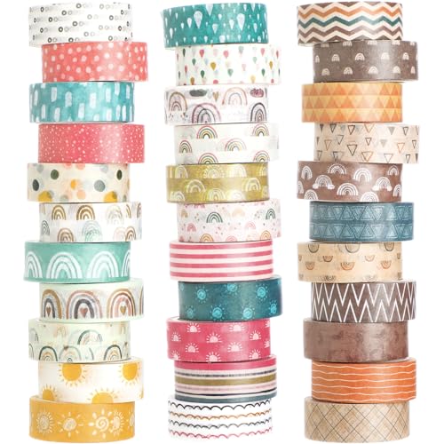 TaoBary 33 Rolls Washi Tape Set, 15mm Holiday Seasonal,Charming Style - style: Charming Style