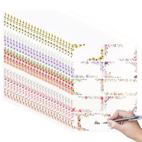 240 Pieces Flower Name Tag Stickers, Self Adhesive Blank Name Labels - color: 240 Flower