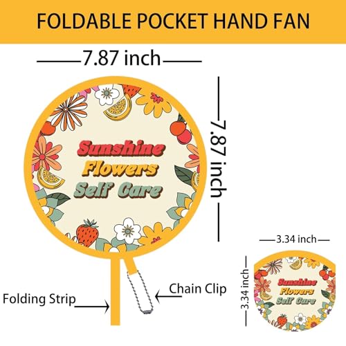 4 Pack Beach Style Hand Fan, Foldable Multi-Role Round Fans for Travel, Events, Indoor & Outdoor (Beach More) - style: Beach More