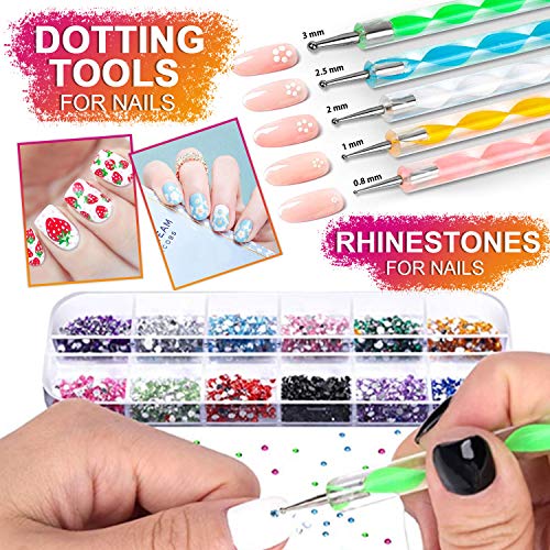37pcs Nail Art Kit, Nail Design Tools Nail Art Brushes Set for DIY