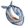 ANDANTINO 100% Mulberry Silk Scarf -Women 35" Square Hair Wraps-Gift Packed - color: Flower& Tree