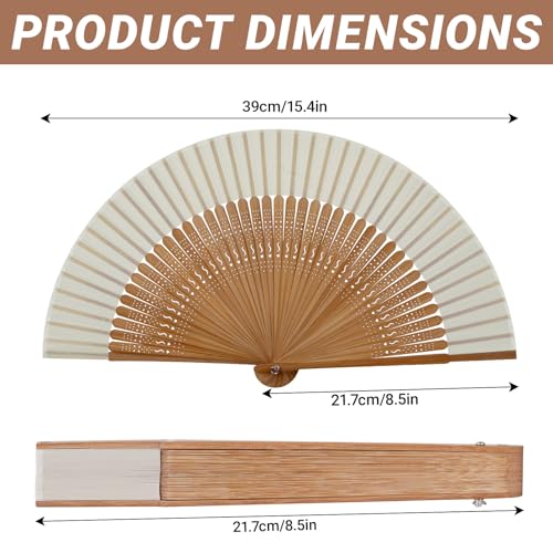 Nydotd Hand Fan for Women Foldable Chinese Japanese Vintage Bamboo Silk Fan for Hot Flashes Dancing Festivals Church Party Gift