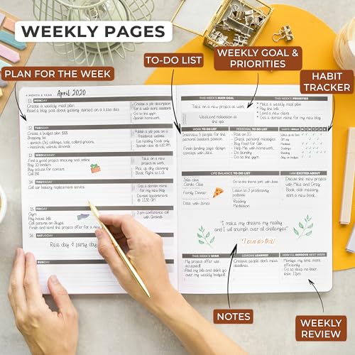 Clever Fox Planner PRO, Undated Weekly Planner, 8.5x11 Orange - color: Orange (Undated), size: A4 (8.5" x 11") Standard Version