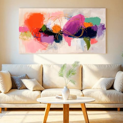 Modern Colorful Graffiti Abstract Wall Art For Living Room 24"X 48" - color: LAI-11C, size: 48"L x 24"W