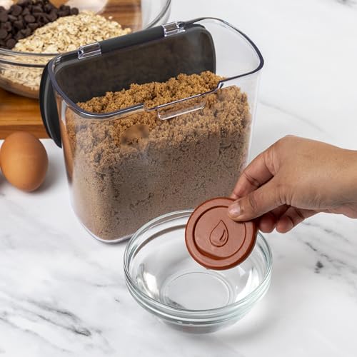 ProKeeper+ 6-Piece Airtight Food Storage Container Set – Clear Plastic Flour and Sugar Canister Set with Magnetic Accessories for Kitchen Organization - color: Grey, size: 6-Piece