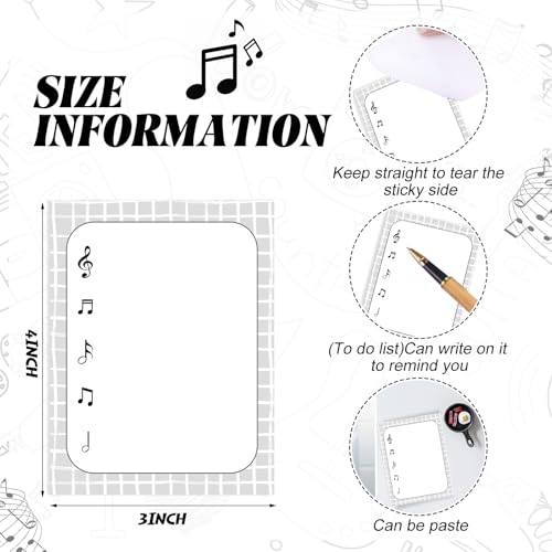 Chiisong 12 Pcs Music Sticky Notes Music Teacher Supplies Musical memo - style: Music