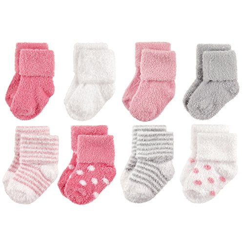 Hudson Baby Baby 8-pack Cotton Rich Newborn and Terry Socks - color: Dots Stripes, size: 0-6 Months
