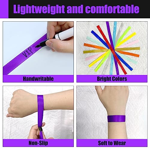 100 Pcs Cloth Wristbands, Disposable Wristbands for Events(Purple) - color: PURPLE1