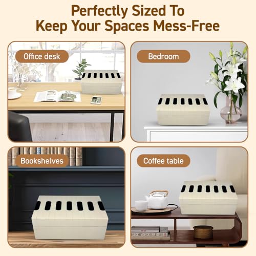 Perilla Home Home Decor Decorative Storage Wooden Box Small Piono Organizer Tool Stash Card Craft Treasure Trinket Memory Keepsake Jewelry Box for Men and Women, Gifts For All, Black and Off White - color: Black and off white Piono