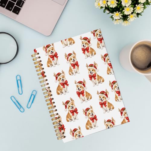 VNWEK Christmas Corgi Spiral Notebook Journal 5.5x8.3 Inch - color: Christmas Corgi