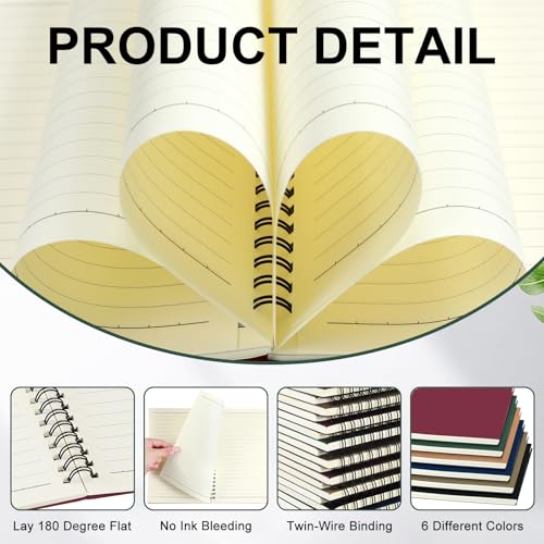 Yahenda Spiral Notebook College Ruled Journals Notebooks Lined 8.3 x 5.5 Inch Note Books Bulk A5 Writing Notebooks Thick Paper Notebook for Office Business School Supplies (Classic Colors,54 Pcs) - color: Classic Colors