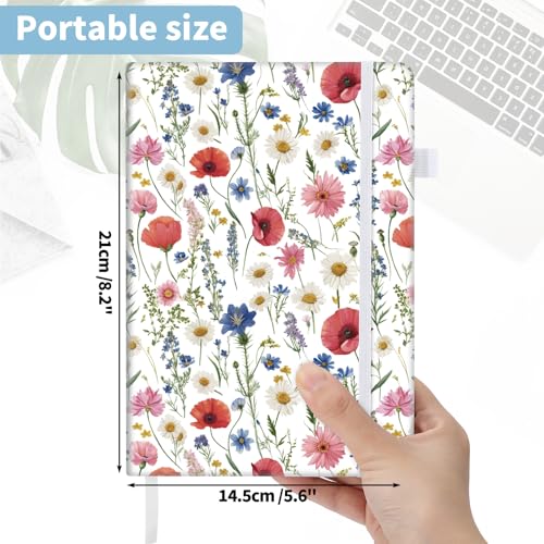 Thboxes 160 Pages A5 Lined Journal Notebook, Hardcover Writing Pad, Floral - color: Floral