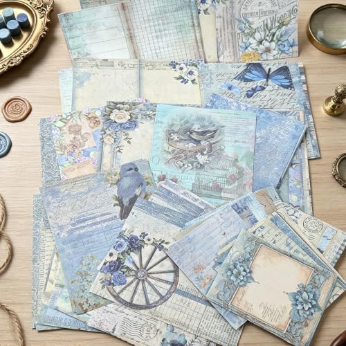 400 Sheets Medieval Vintage Scrapbook Paper - 4 Themes Old Letter Ephemera, 3 Sizes Single Sided Cottagecore Boho Decorative Paper for Junk Journal, Card Making, DIY Crafts - color: Multicolor 19
