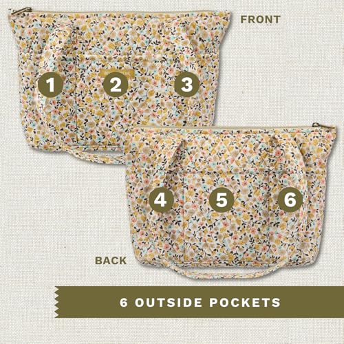 Bella Taylor Small Tote, Quilted Shoulder Bag for Women - color: Prairie Meadow