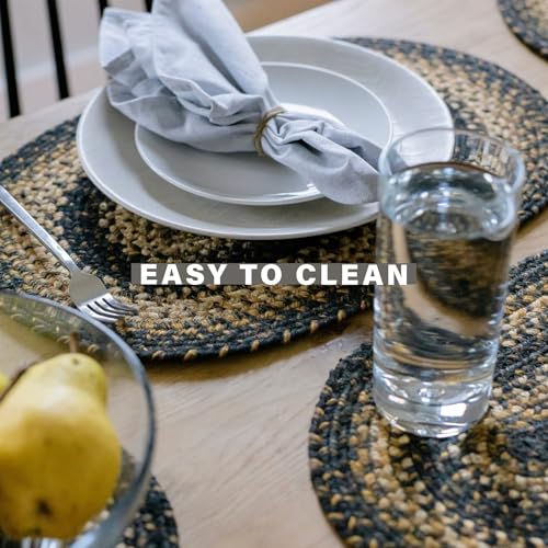 Homespice Kilimanjaro Jute Braided Placemats, Oval 13x19 Set of 4 - color: Kilimanjaro