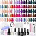 Beetles Gel Nail Polish Kit with U V Light, 75PCS Gel Nail Kit 45 Colors - color: C-Exquisite Femininity