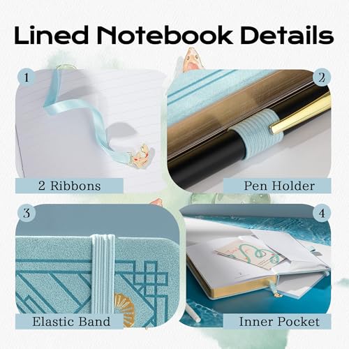 TIEFOSSI A5 Lined Journal Notebook 316 Pages for Women & Men - color: Light Blue, size: A5-Lined