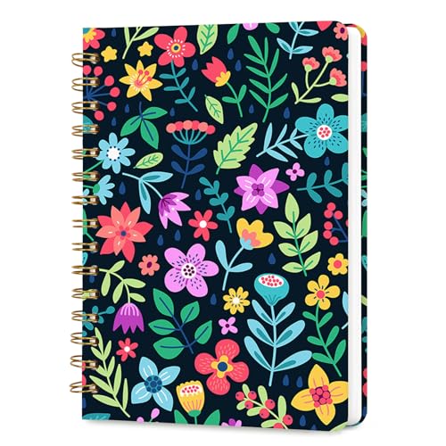 Lined Spiral Journal Notebook for Work A5, 160 Pages, Flowers in Full Bloom - color: Flower1