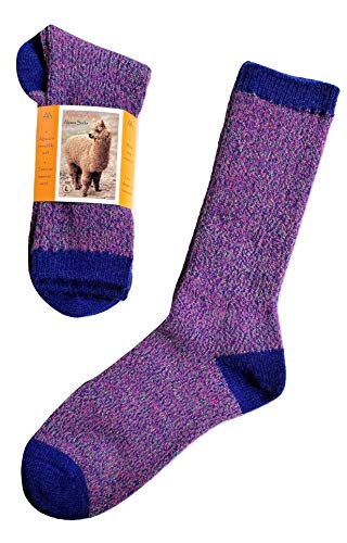 Alpaca Arte Alpaca Wool Designer Socks are Cozy, Warm & Colorful - Quattro Blue M