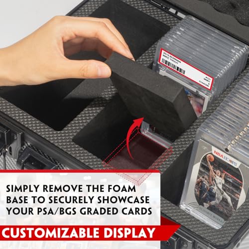 Graded Card Storage Box, 6 Row black Hard Slab Case Trading Card Holder