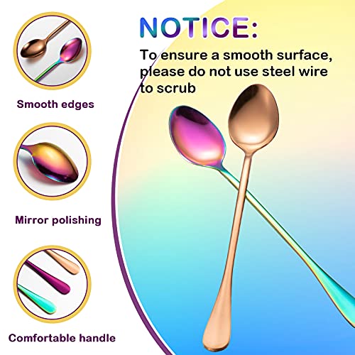8 Pcs Long Handle Tea Spoon, Stainless Steel Mixing Spoon, Popular Style - style: Popular Style