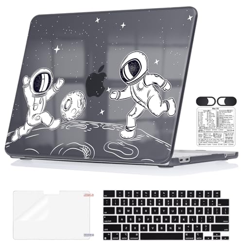 Astronaut Kicking Planet Black Case for MacBook Neo 13 inch A3404 - color: Funny Astronaut Kicking Planet