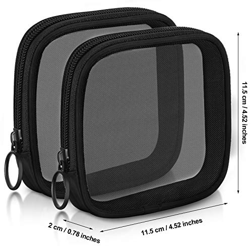 Weewooday 4Pcs Mesh Makeup Bag, Black, Small, Classic - color: Black, size: Small, style: Classic