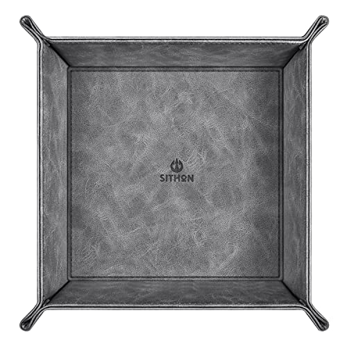 SITHON Valet Tray Desktop Storage Organizer Nightstand Caddy Holder - color: Gray