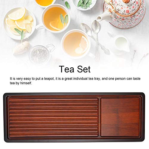 Fdit Tea Tray, Chinese Kung Fu Tea Serving Tray with Drainage Design 15.6 x 5.5 inch Tea Table Set for Home Office Kitchen