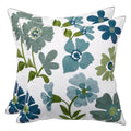 Embroidered Throw Pillow Covers 18x18 inch Pack of 2 Blue Blossoms - color: Blue Blossoms