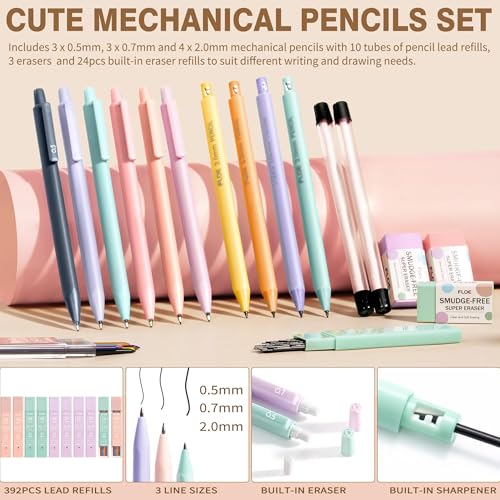 62PCS Aesthetic Back to School Supplies w/ Cute Pencil Case Stationary Set - color: Blue