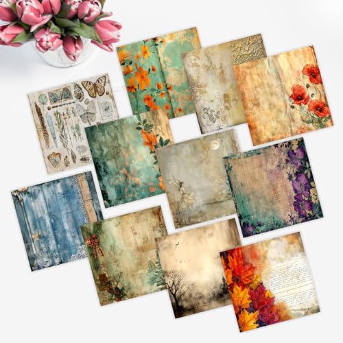 PARTH IMPEX 192 Sheets Scrapbook Paper 6x6 Single-Side - 160gsm Thick