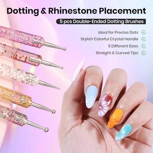Beetles Nail Art Brushes 31pcs Blooming Gel Nail Polish Clear UV LED Kit - color: B-Multicolor-31